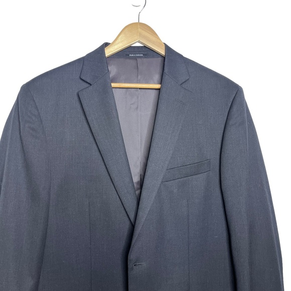 Pronto Uomo Black Two Button Suit Coat Wool Blazer 42L - Picture 6 of 11